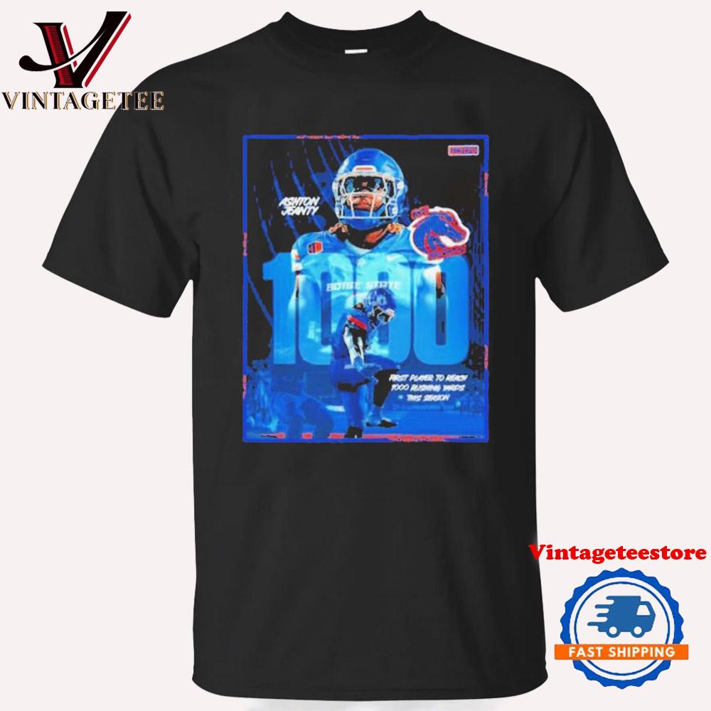 Ashton Jeanty Boise State Broncos First Players to Reach 1000 Rushing Yards This Season Vintage T Shirt