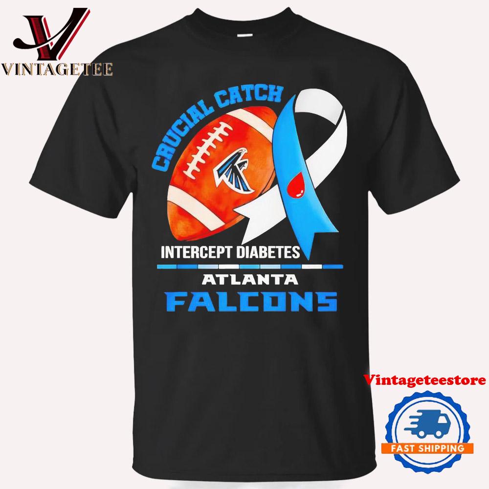 Atlanta Falcons Crucial Catch Intercept Diabetes Vintage T-Shirt