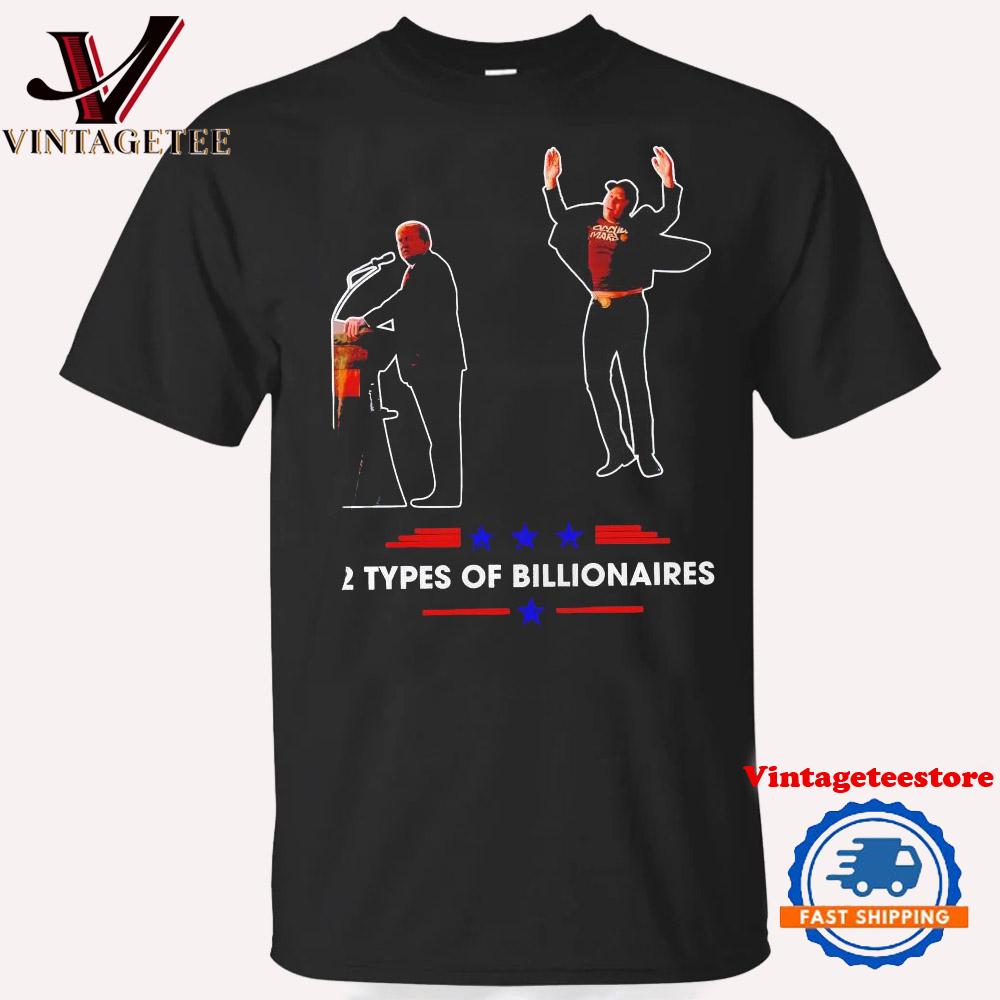 Butler Rally Trump 2024 2 Types of Billionaires Elon Musk Dark Maga Vintage T-Shirt