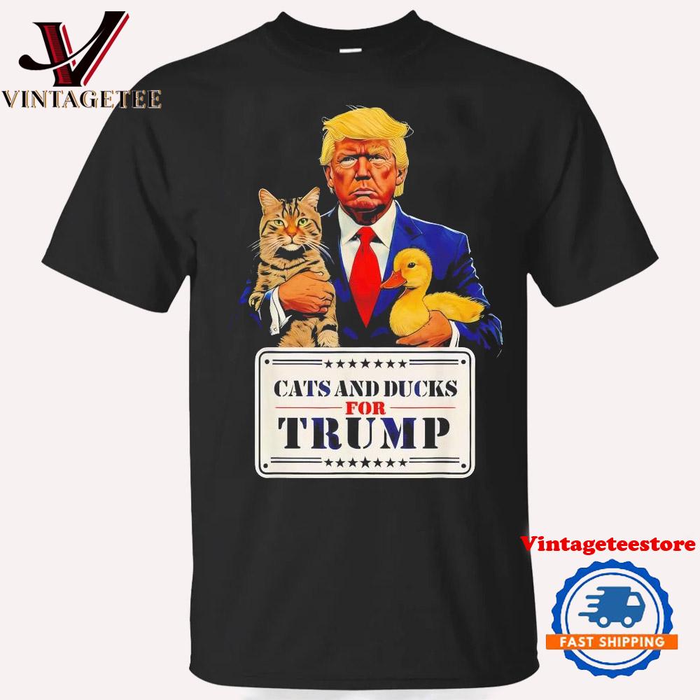 Cats and Ducks For Trump 2024 Kittens And Ducks For Trump Vintage T-Shirt