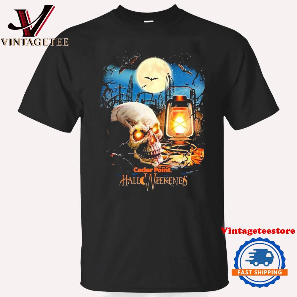 Cedar Point HalloWeekends Skull And Lantern Vintage T Shirt