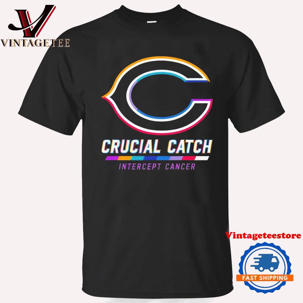 Chicago Bears 2024 Crucial Catch Intercept Cancer Awareness Vintage T Shirt