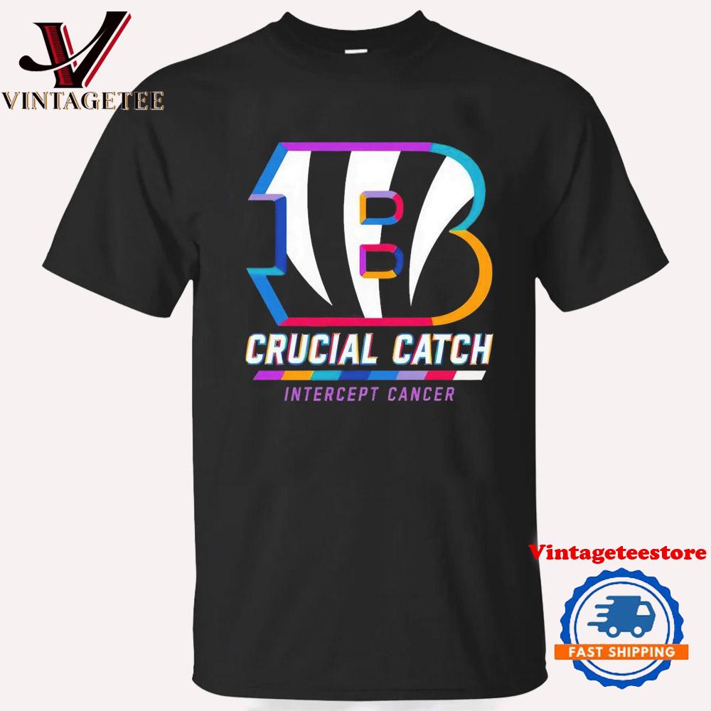 Cincinnati Bengals 2024 Crucial Catch Intercept Cancer Awareness Vintage T Shirt