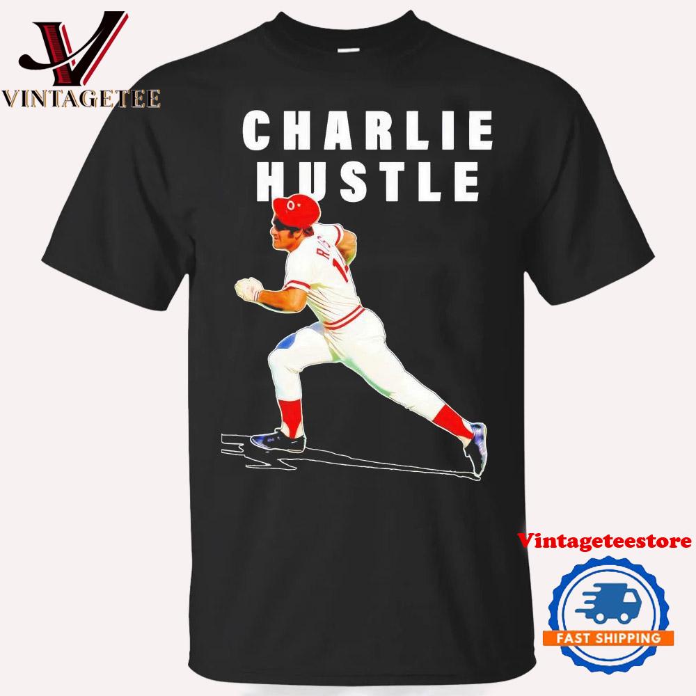 Cincinnati Reds Pete Rose Charlie Hustle Rip the Legend TShirt