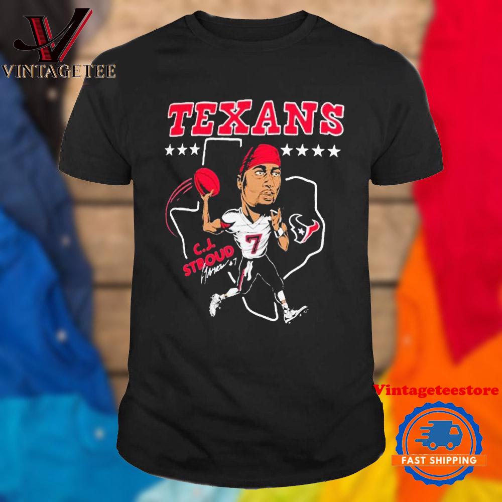 C.J. Stroud Houston Texans Homage Caricature Player Texas Vintage T Shirt