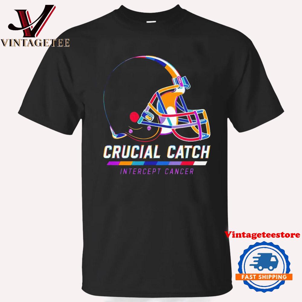 Cleveland Browns 2024 Crucial Catch Intercept Cancer Awareness Vintage T Shirt