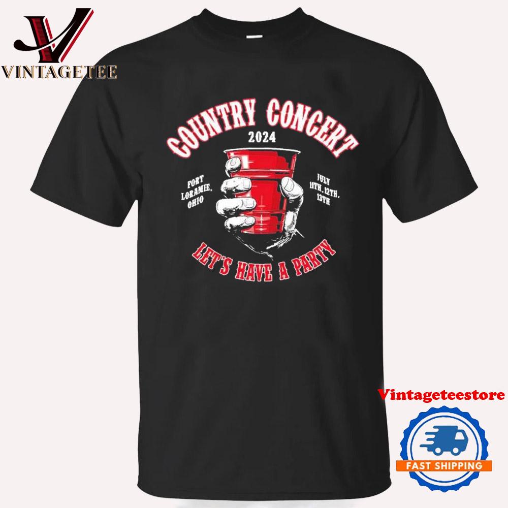 Country Concert 2024 Let’s Have A Party Fort Loramie Ohio July 10th 12th 13th Vintage T Shirt