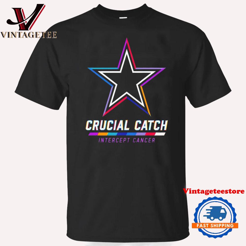 Dallas Cowboys 2024 Crucial Catch Intercept Cancer Awareness Vintage T Shirt