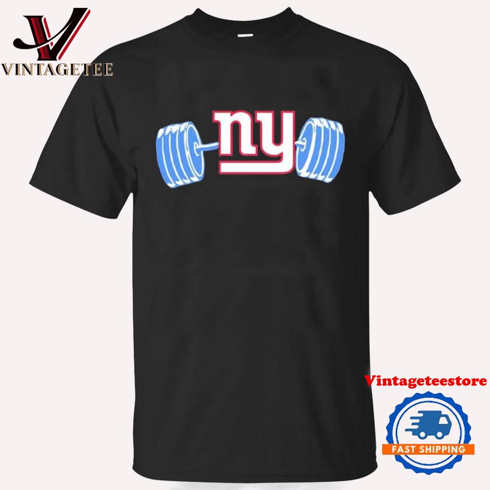 Danny Jones New York Giants Gym Barbell Vintage T Shirt
