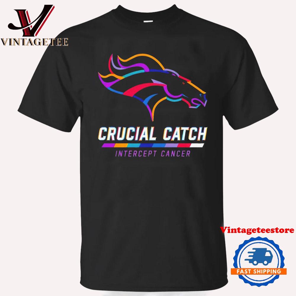 Denver Broncos 2024 Crucial Catch Intercept Cancer Awareness Vintage T Shirt