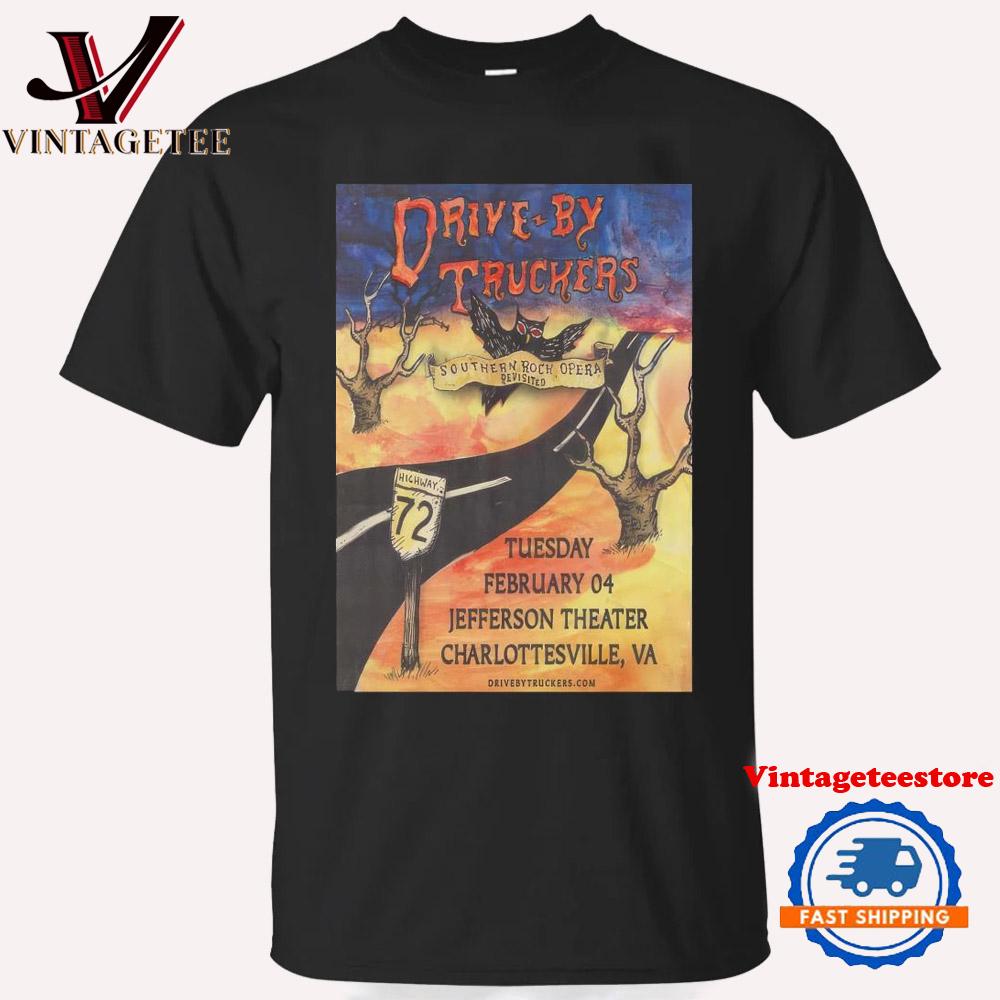 Drive-By Truckers Charlottesville VA February 4 2025 Tour Poster Vintage T Shirt