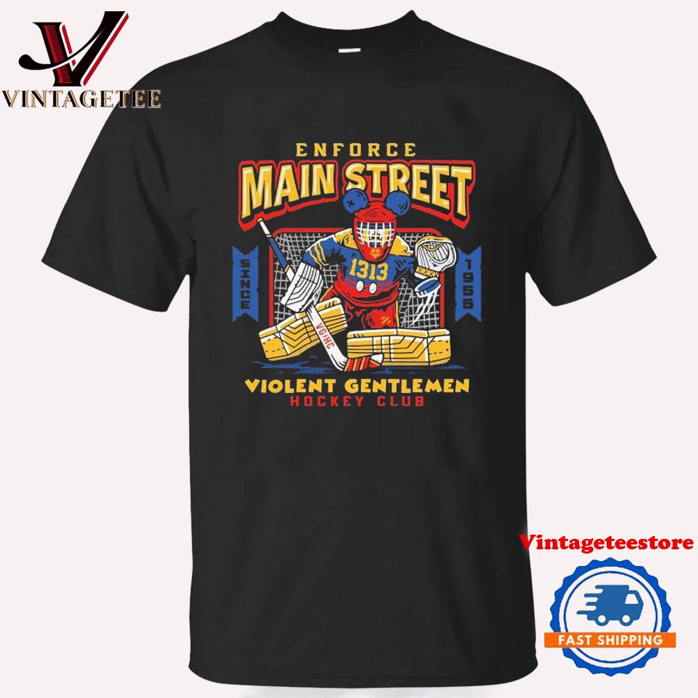 Enforce Main Street Violent Gentlemen Hockey Club Vintage T Shirt