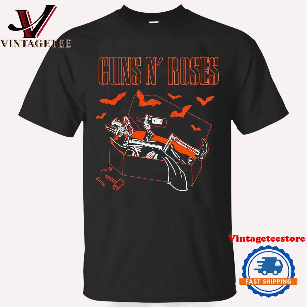Guns N Roses Glow In The Dark Robot Coffin Vintage T-Shirt Guns N Roses Glow In The Dark Robot Coffin Vintage T-Shirt