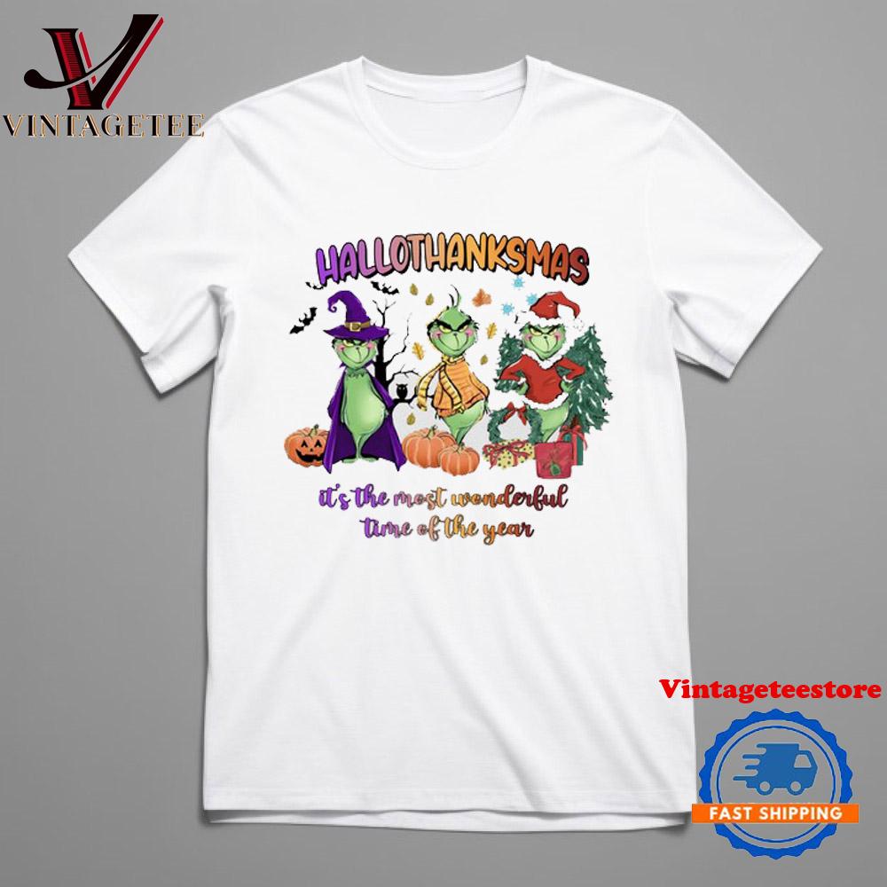Hallothanksmas It's The Most Wonderful Time Of The Year Grinch T Shirt