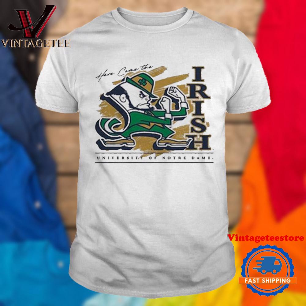 Here Come The University Of Notre Dame Fighting Irish Vintage T Shirt