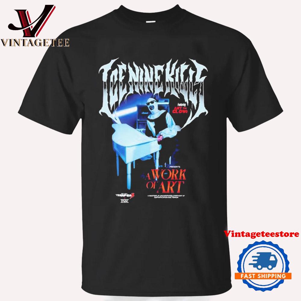 Ice Nine Kills X Terrifier 3 Featuring Art The Clown A Work Of Art Piano 2024 Vintage T Shirt