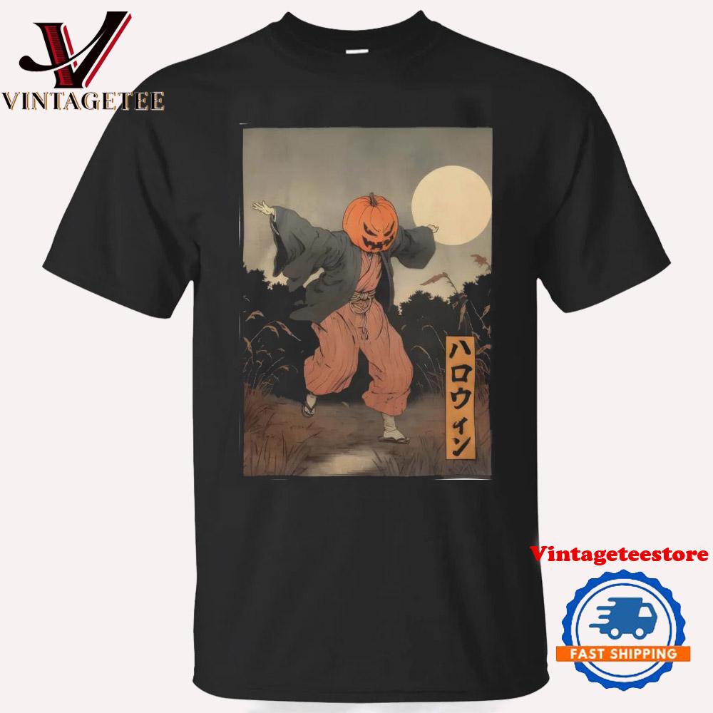 Japan Halloween Pumpkin Monster Vintage T Shirt