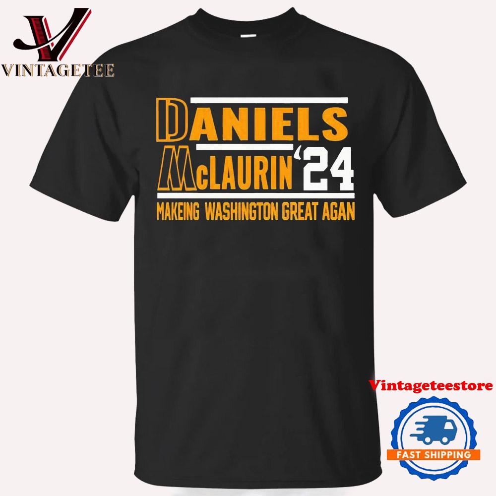 Jayden Daniels Mclaurin 24 Making Washington Great Again Vintage T Shirt