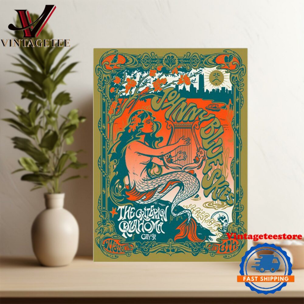Johnny Blue Skies The Criterion Oklahoma City, OK October 8th 2024 Poster Canvas Art