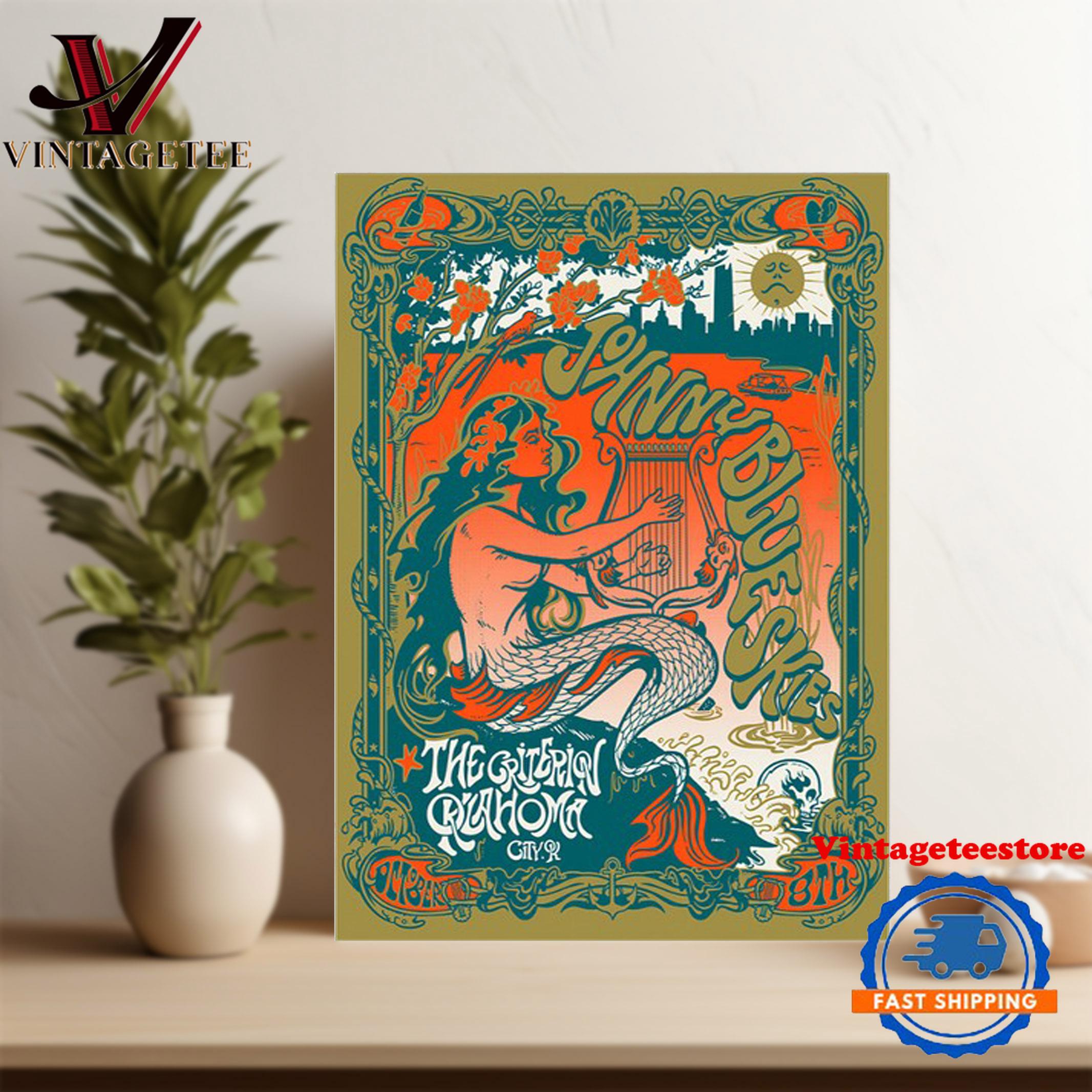 Johnny Blue Skies The Criterion Oklahoma City, Ok October 8Th 2024 Poster Canvas Art Johnny Blue Skies The Criterion Oklahoma City, Ok October 8Th 2024 Poster Canvas Art