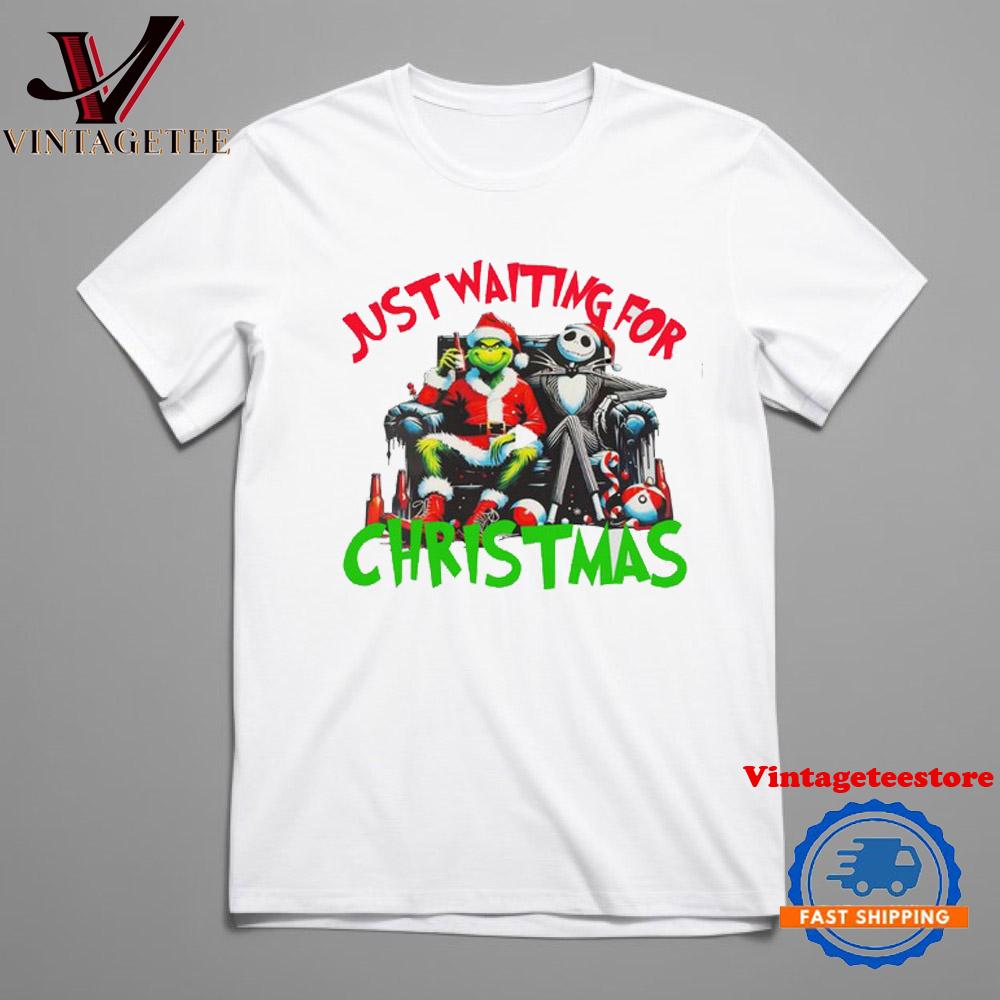 Just Waiting For Christmas Grinch 2024 Vintage T Shirt
