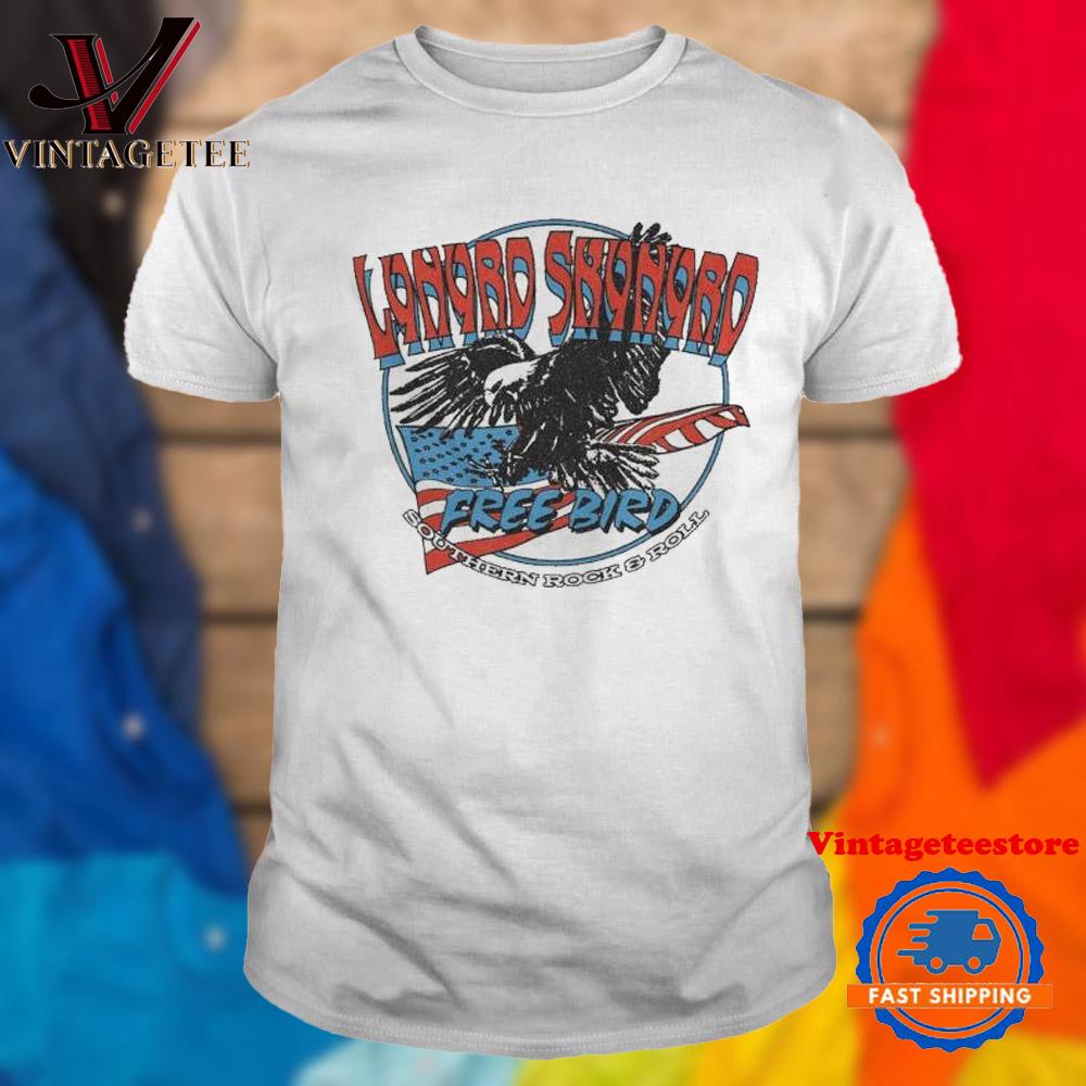Lynyrd Skynyrd Free Bird Southern Rock And Roll Eagle America Flag Vintage T Shirt