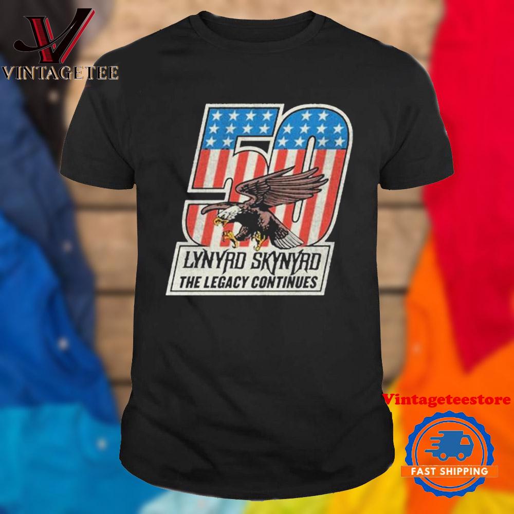 Lynyrd Skynyrd The Legacy Continues 50 Flying Eagle Tour 2024 Vintage T Shirt