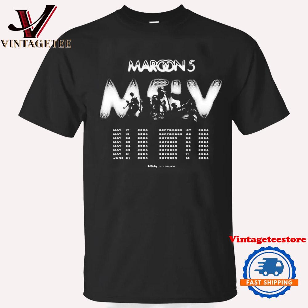 Maroon 5 M5LV Live Tour 2024 Vintage T Shirt