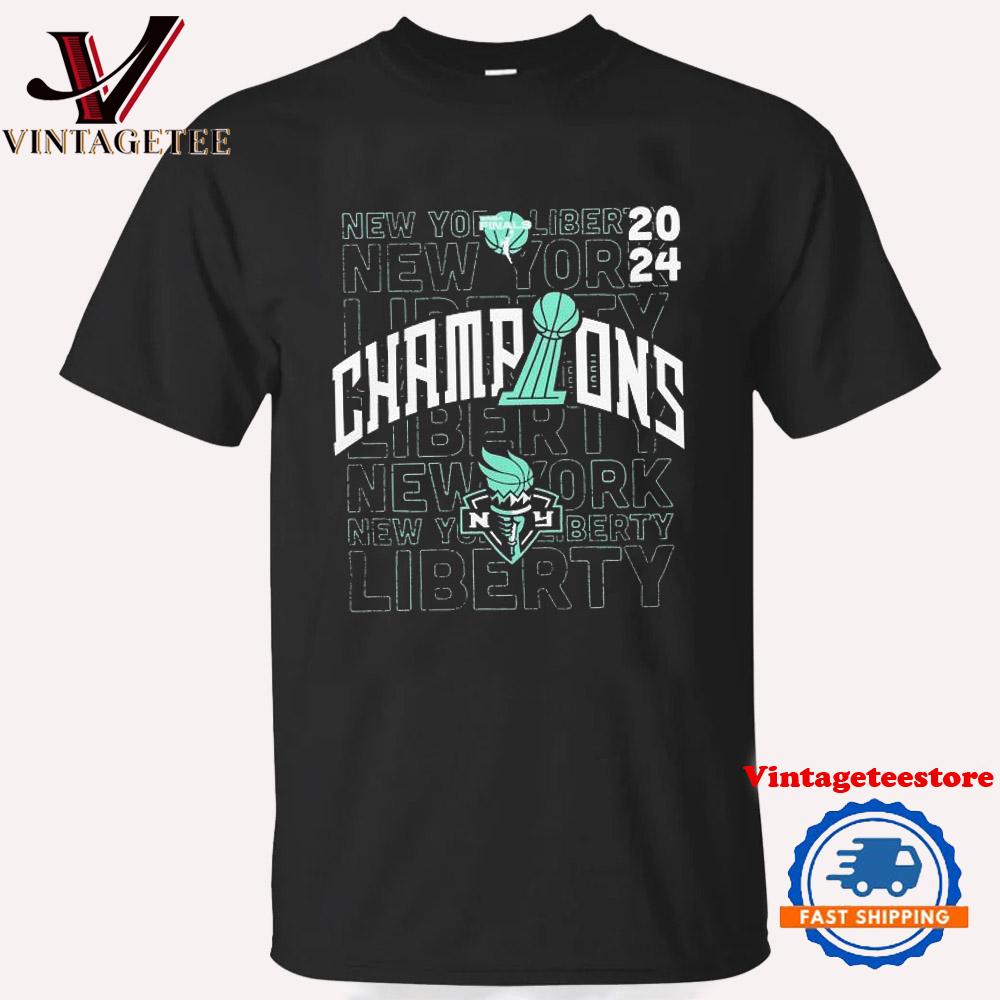 New York Liberty Stadium 2024 WNBA Finals Champions Evolve Vintage T Shirt