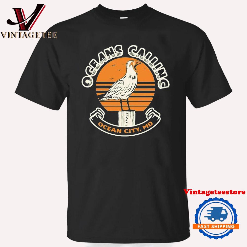 Oceans Calling Festival Ocean City MD Seagull Vintage T Shirt