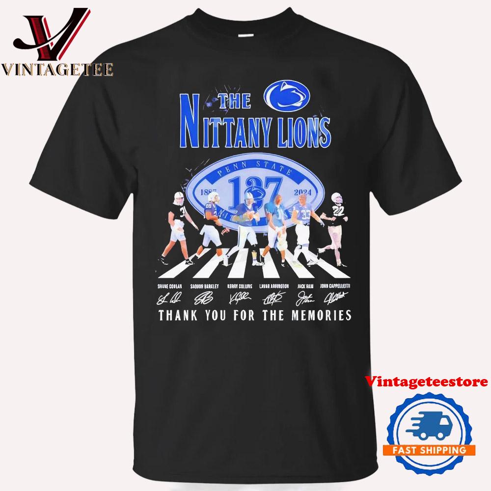 Penn State Nittany Lions 137th Anniversary 1887-2024 Abbey Road Thank You for the Memories Vintage T Shirt