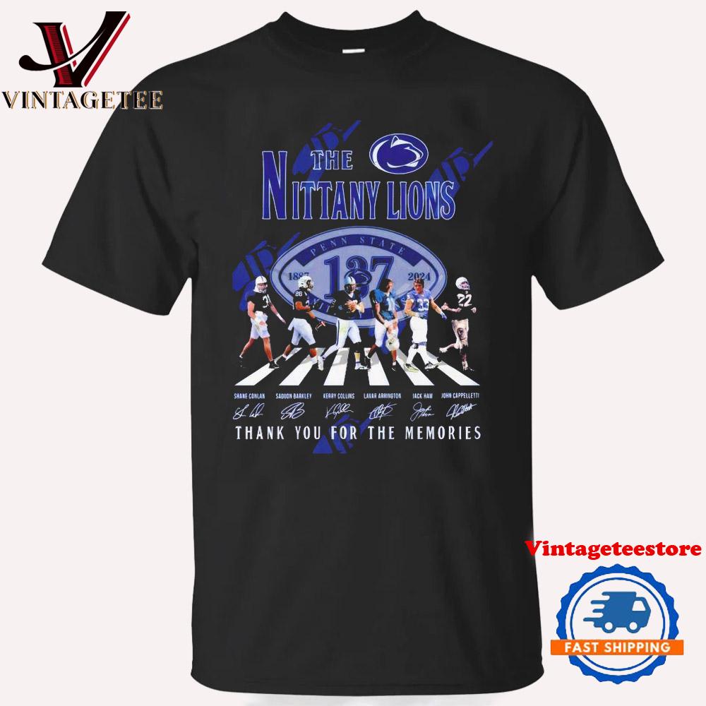 Penn State Nittany Lions 137th Anniversary 1887-2024 Thank You For The Memories Vintage T Shirt