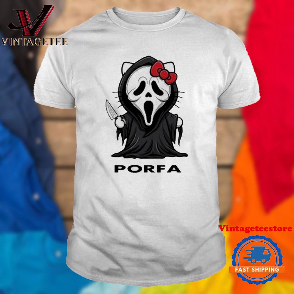 Porfa Hello Kitty Ghostface Halloween Vintage T Shirt