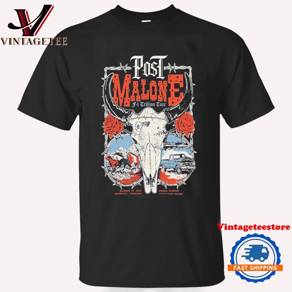 Post Malone F-1 Trillion Tour 2024 Nashville Tennessee Vintage T Shirt
