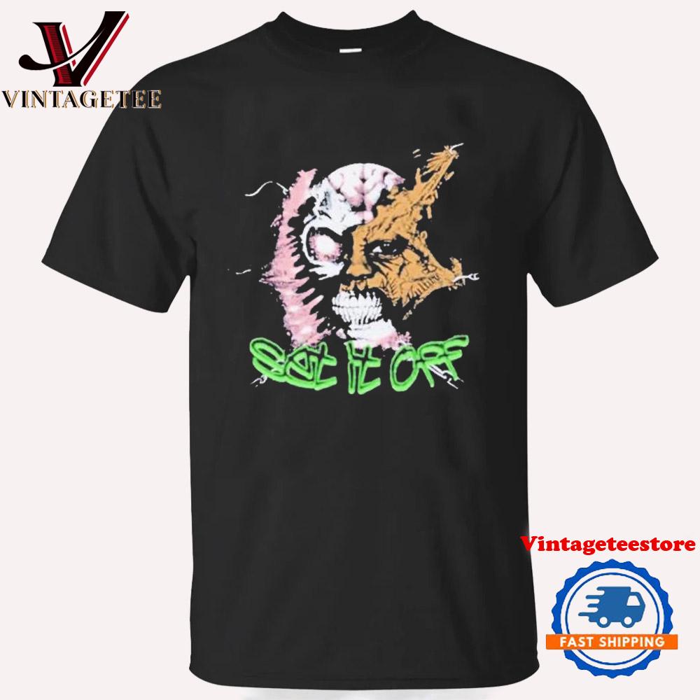 Set It Off Face Rip Skull Vintage T Shirt