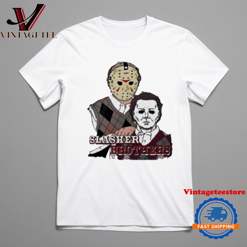 Slasher Brothers Jason Voorhees And Michael Myers Vintage T-Shirt