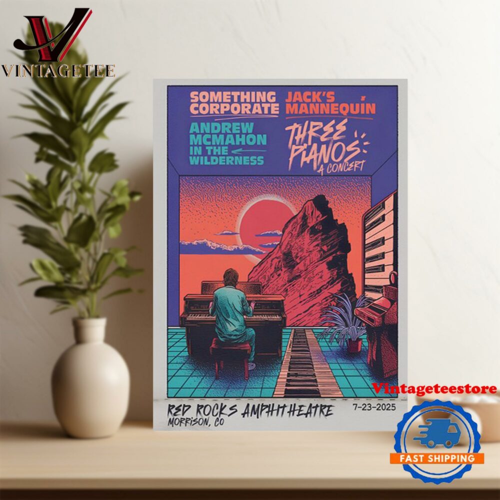 Something Corporate Red Rocks Amphitheatre Morrison, CO 7 23 2025 Tour Poster Canvas Art
