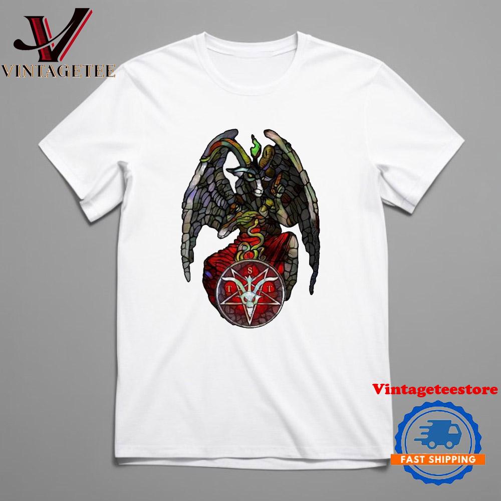 The Satanic Temple Stained Glass Baphomet Vintage T Shirt