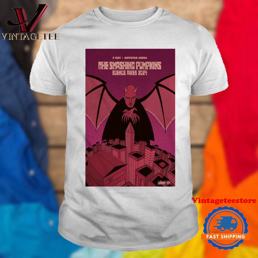 The Smashing Pumpkins At Movistar Arena In Buenos Aires, Argentina ON Nov 5 2024 Vintage T Shirt