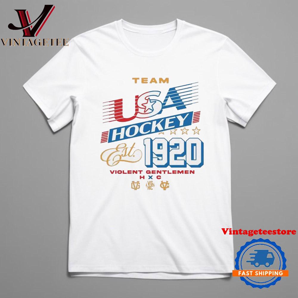 Violent Gentlemen Commence Team USA Hockey Est 1920 Vintage T Shirt
