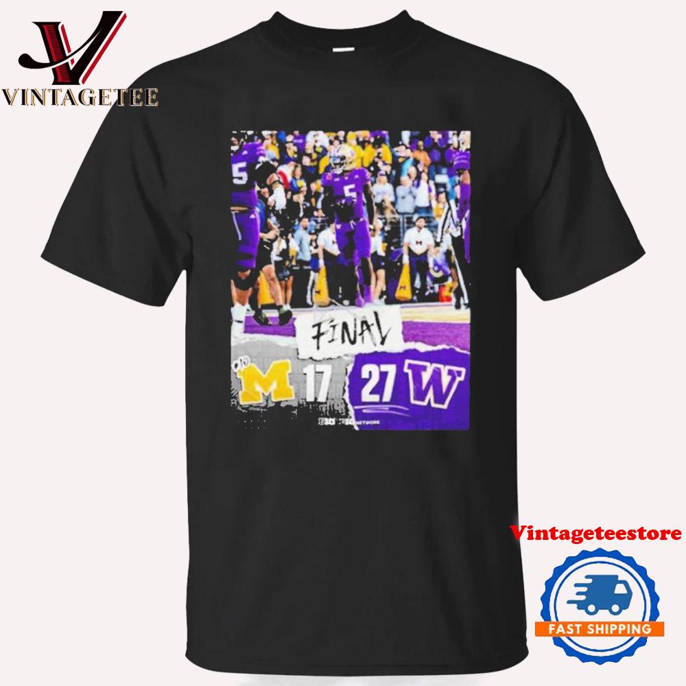 Washington Huskies Wins 27 13 Michigan Football 2024 Week 6 College Football Game Final Score Vintage T Shirt