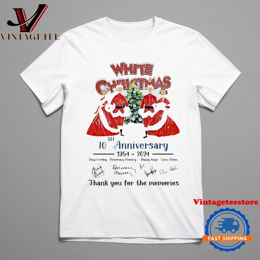 White Christmas 70th Anniversary 2024 Thank You For The Memories Vintage T-Shirt