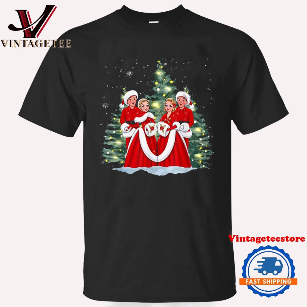 White Christmas Art Print Vintage T-Shirt