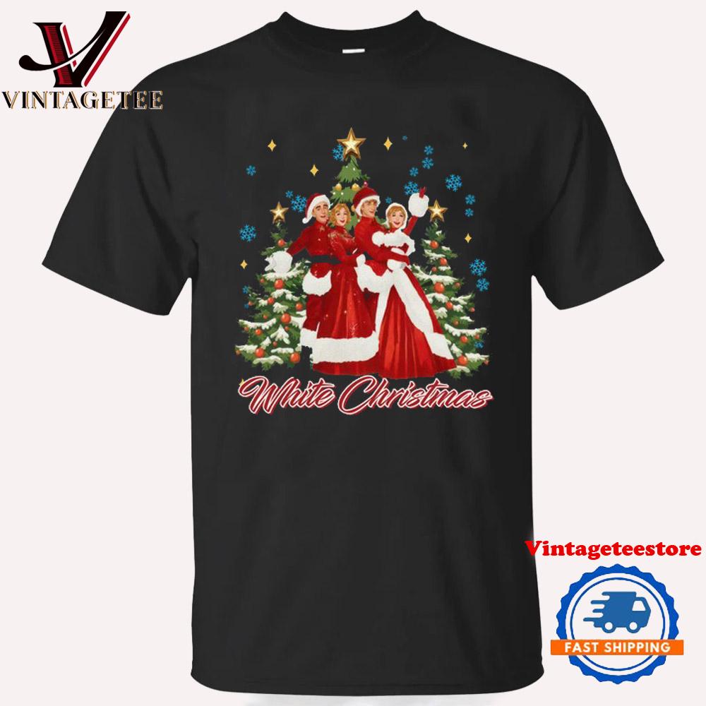White Christmas Xmas Tree 2024 Vintage T-Shirt